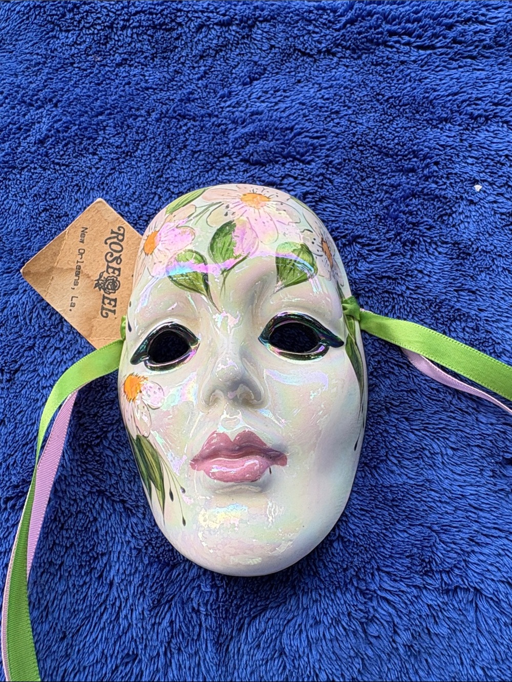 Rose El Mardi Gras Mask Made in New Orleans